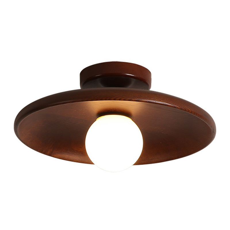 Modern Wooden Bowl Ceiling Light