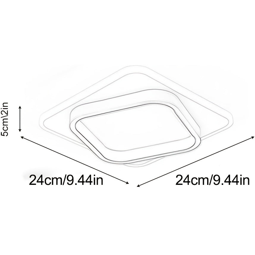 Square Polished LED Flush Ceiling Light
