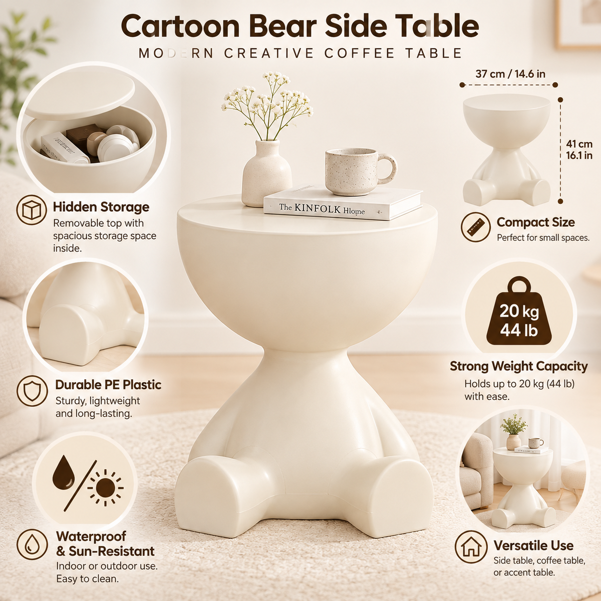 Cartoon Bear Side Table