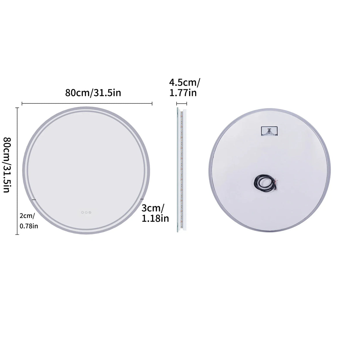 LuvoRound LED-Badezimmerspiegel