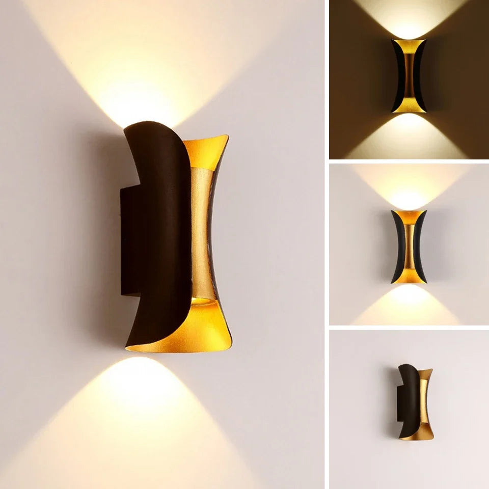 Black & Gold Up & Down Wall Light