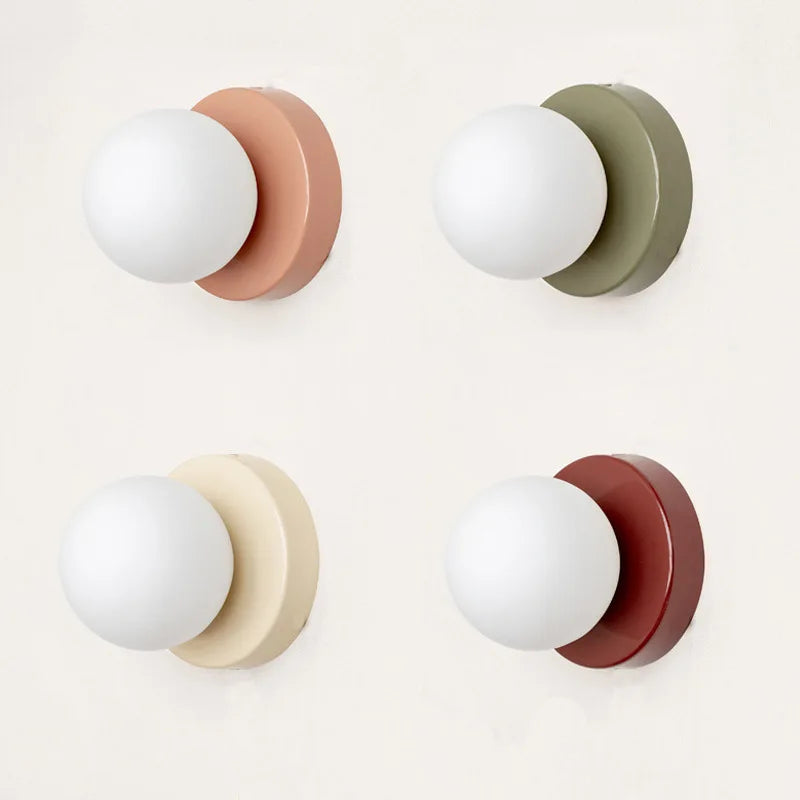 Macaron LED Glass Globe Wall Lamp