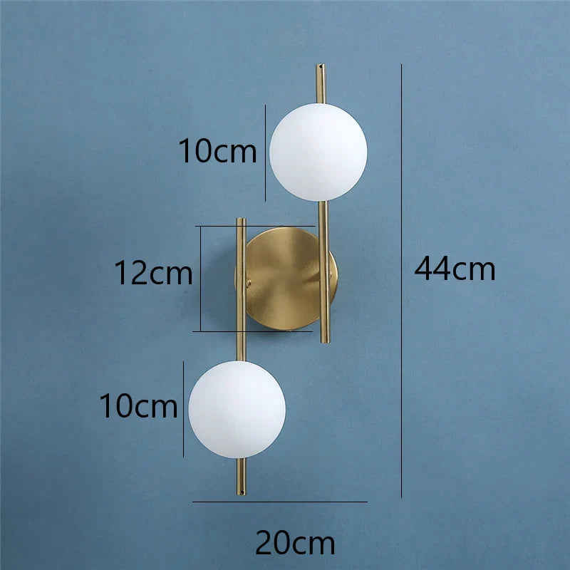 Astra Gold Frosted Globe Wall Light