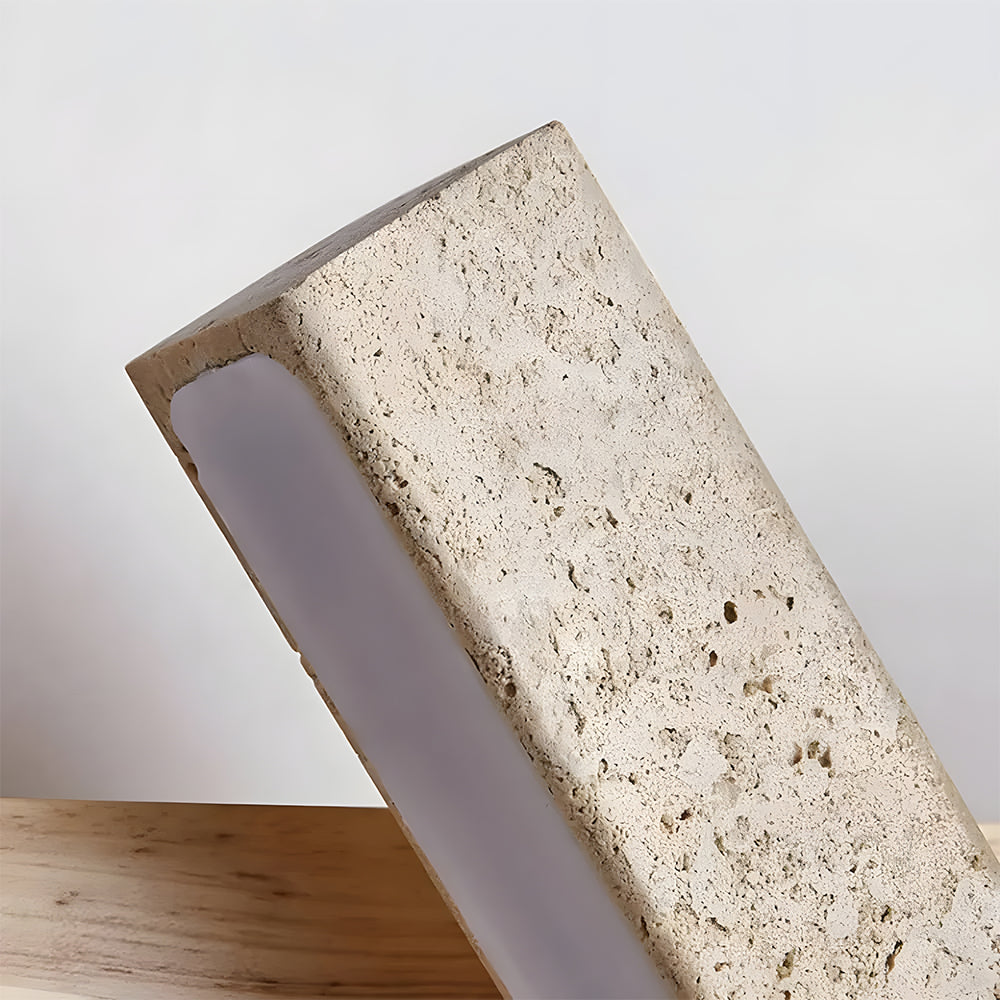 Travertine & Wood LED Wall Light
