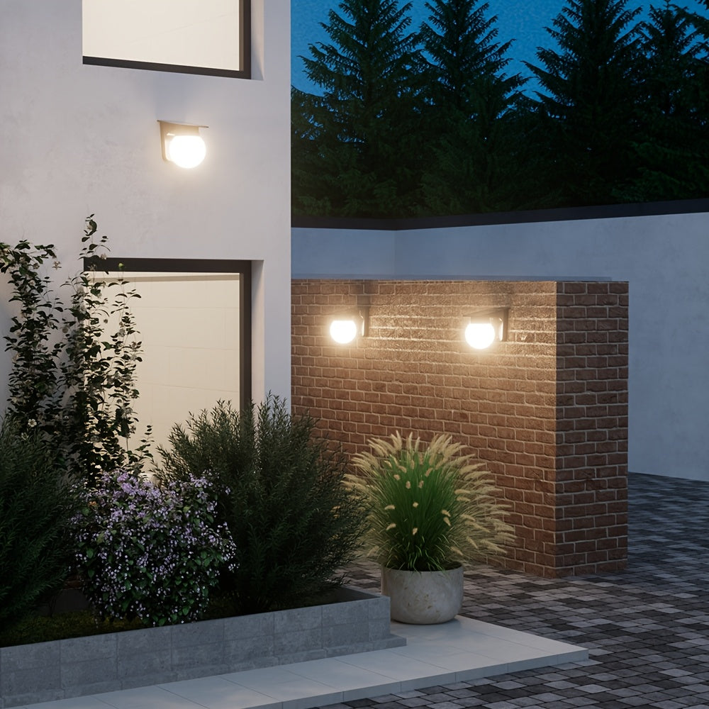 Solar-Opalglas-LED-Wandleuchte