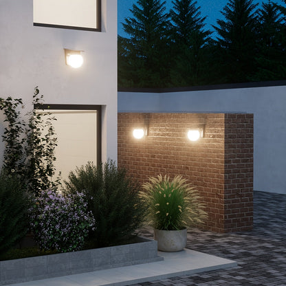 Solar-Opalglas-LED-Wandleuchte