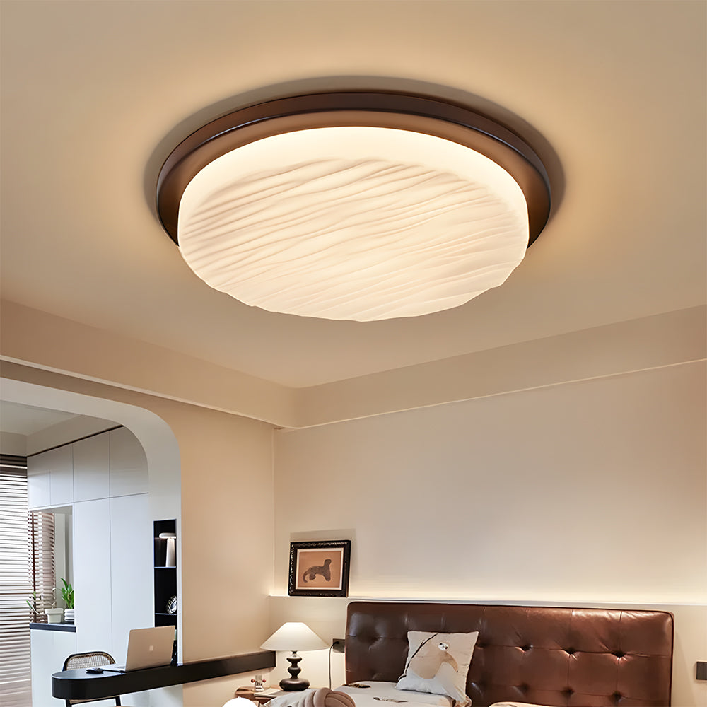 Art-Déco-Deckenleuchte aus geformtem Glas mit LED