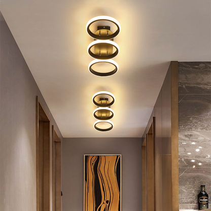 Überlappende LED-Deckenleuchte mit Ringdesign