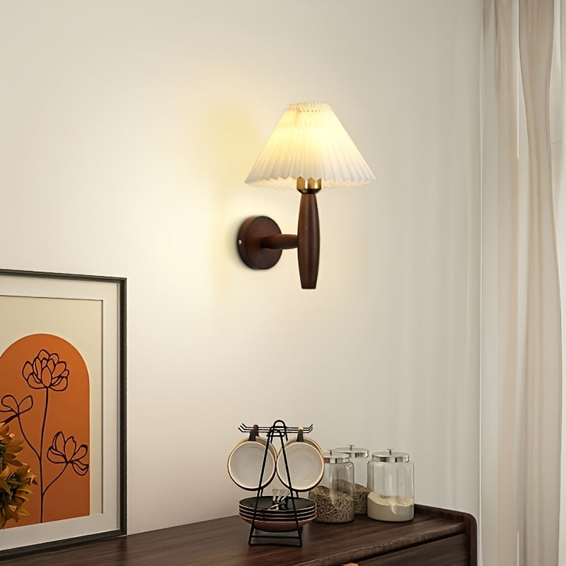 Nordic Wooden Pleated Wall Sconce