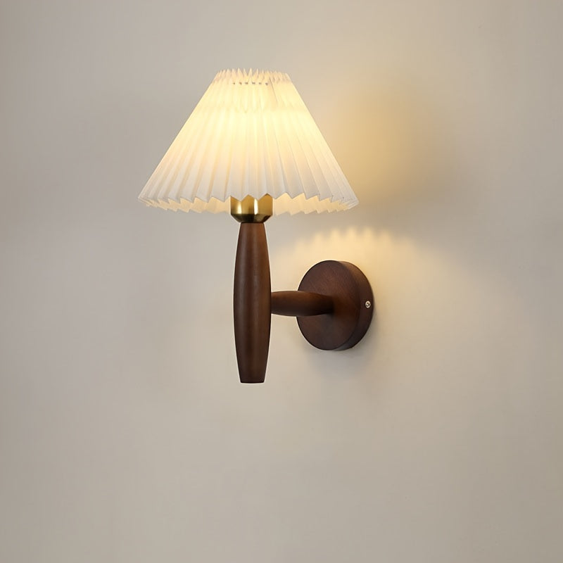 Nordic Wooden Pleated Wall Sconce