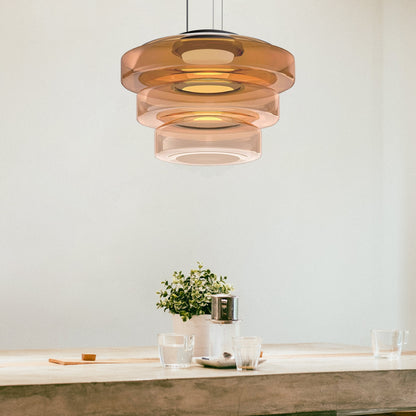 Bauhaus Tiered Glass LED Pendant