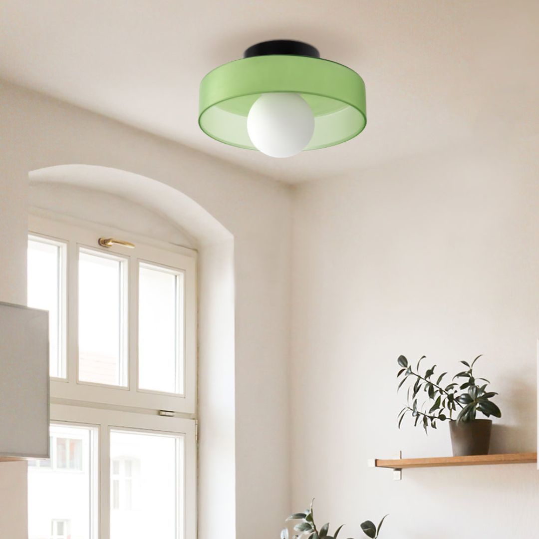 Veyro Round Glass LED Flush Ceiling Light