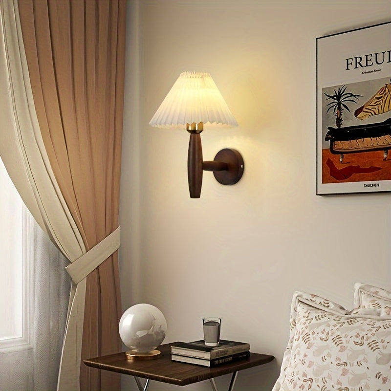 Nordic Wooden Pleated Wall Sconce