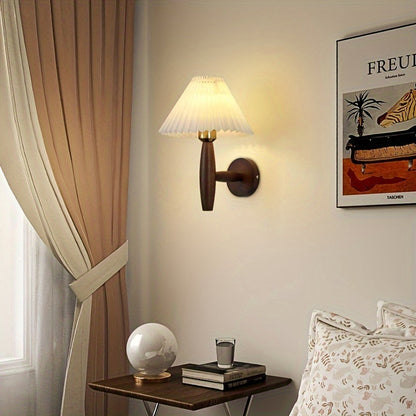 Nordic Wooden Pleated Wall Sconce