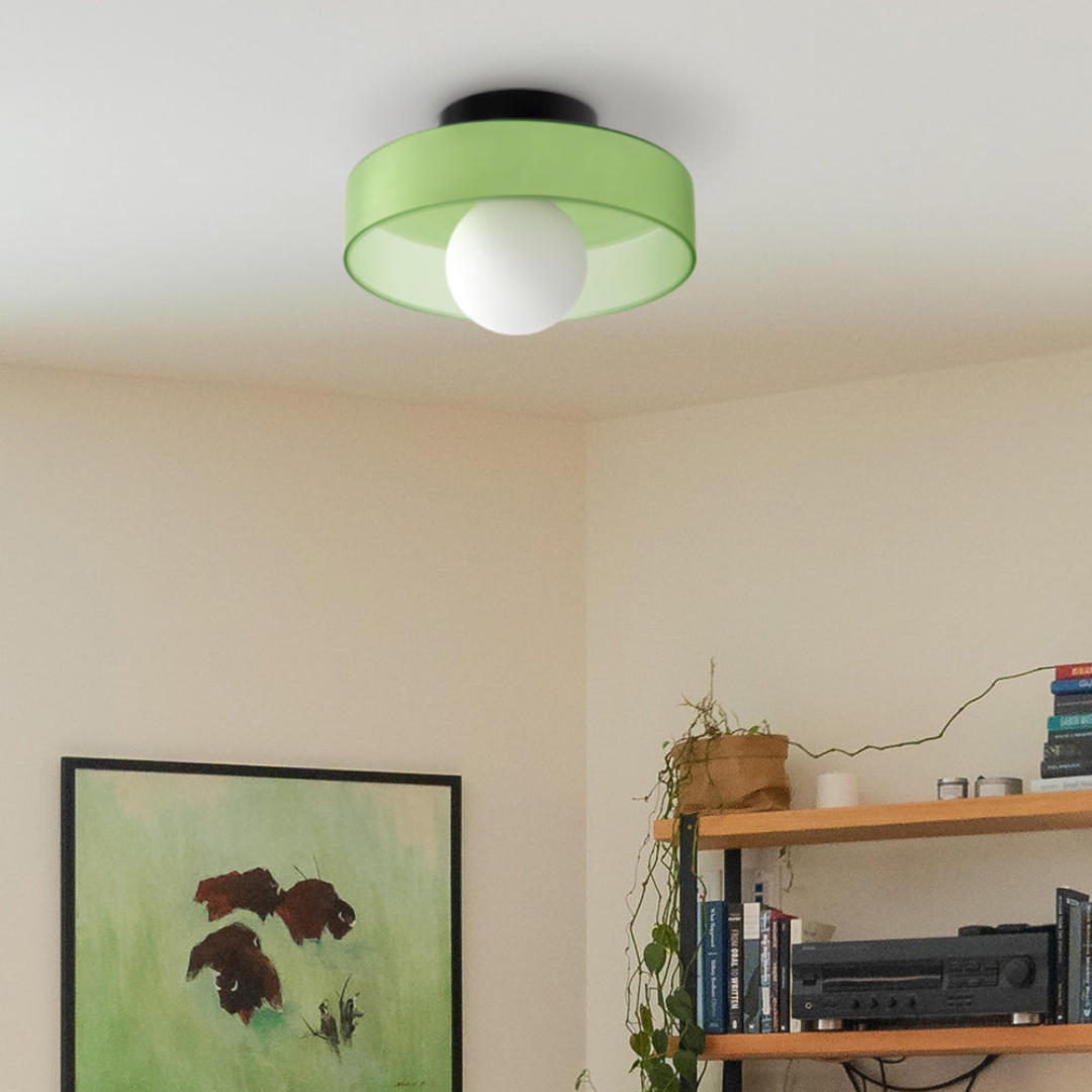 Veyro Round Glass LED Flush Ceiling Light