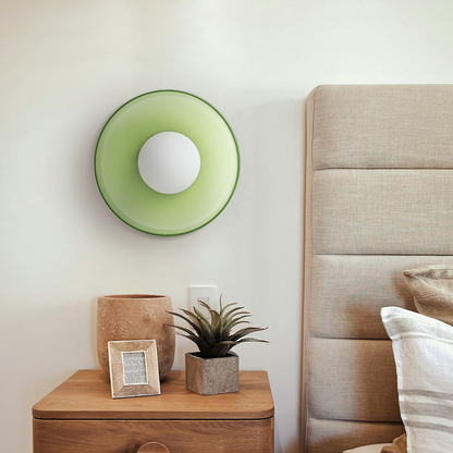 Veyro Round Glass LED Flush Ceiling Light