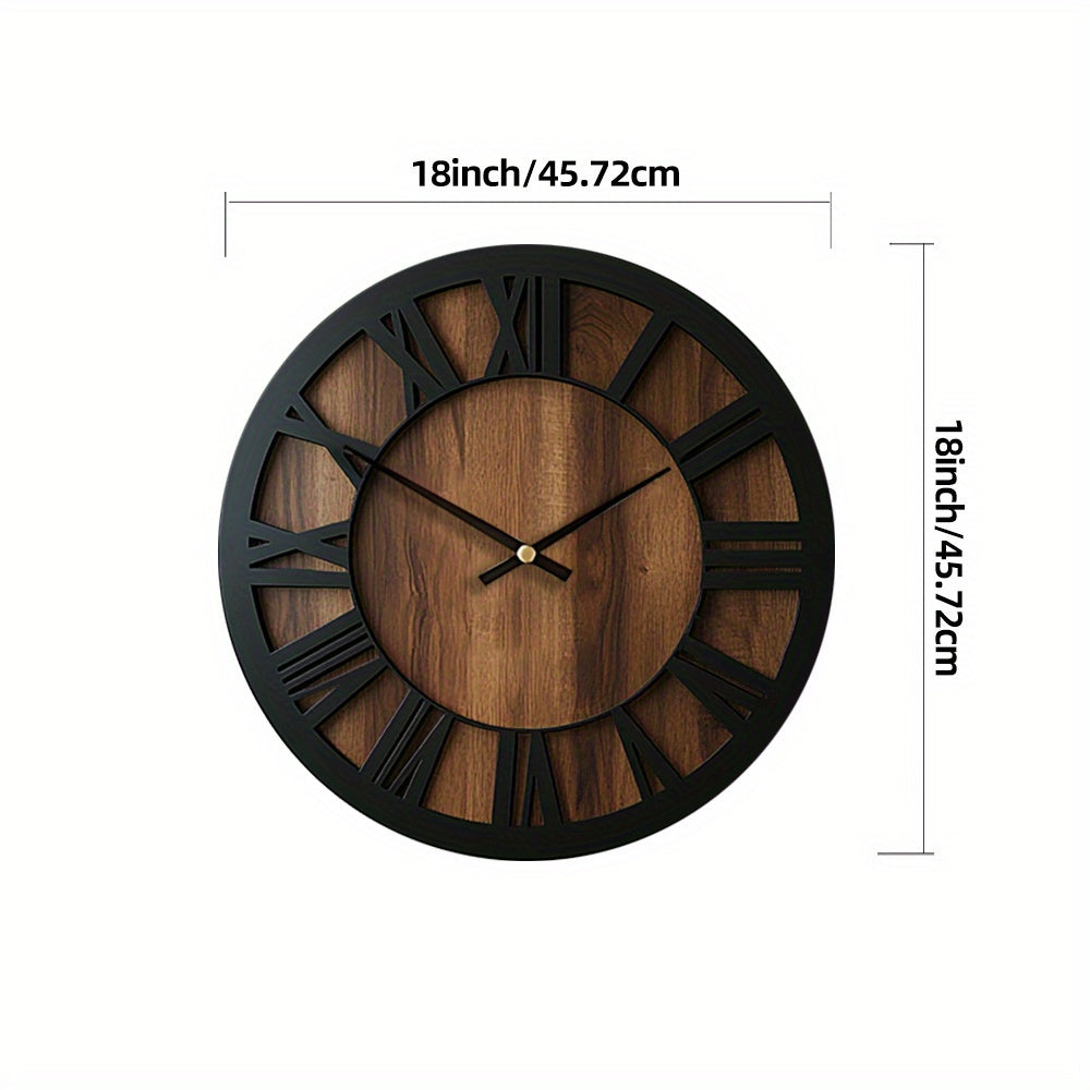 Vintage Wooden Roman Numeral Wall Clock