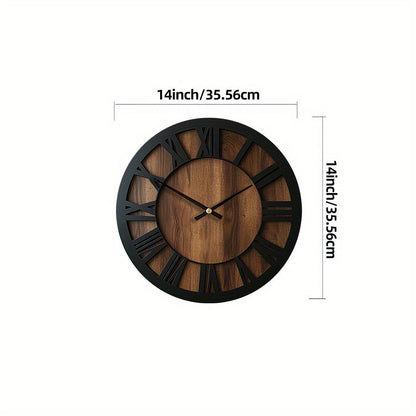 Vintage Wooden Roman Numeral Wall Clock