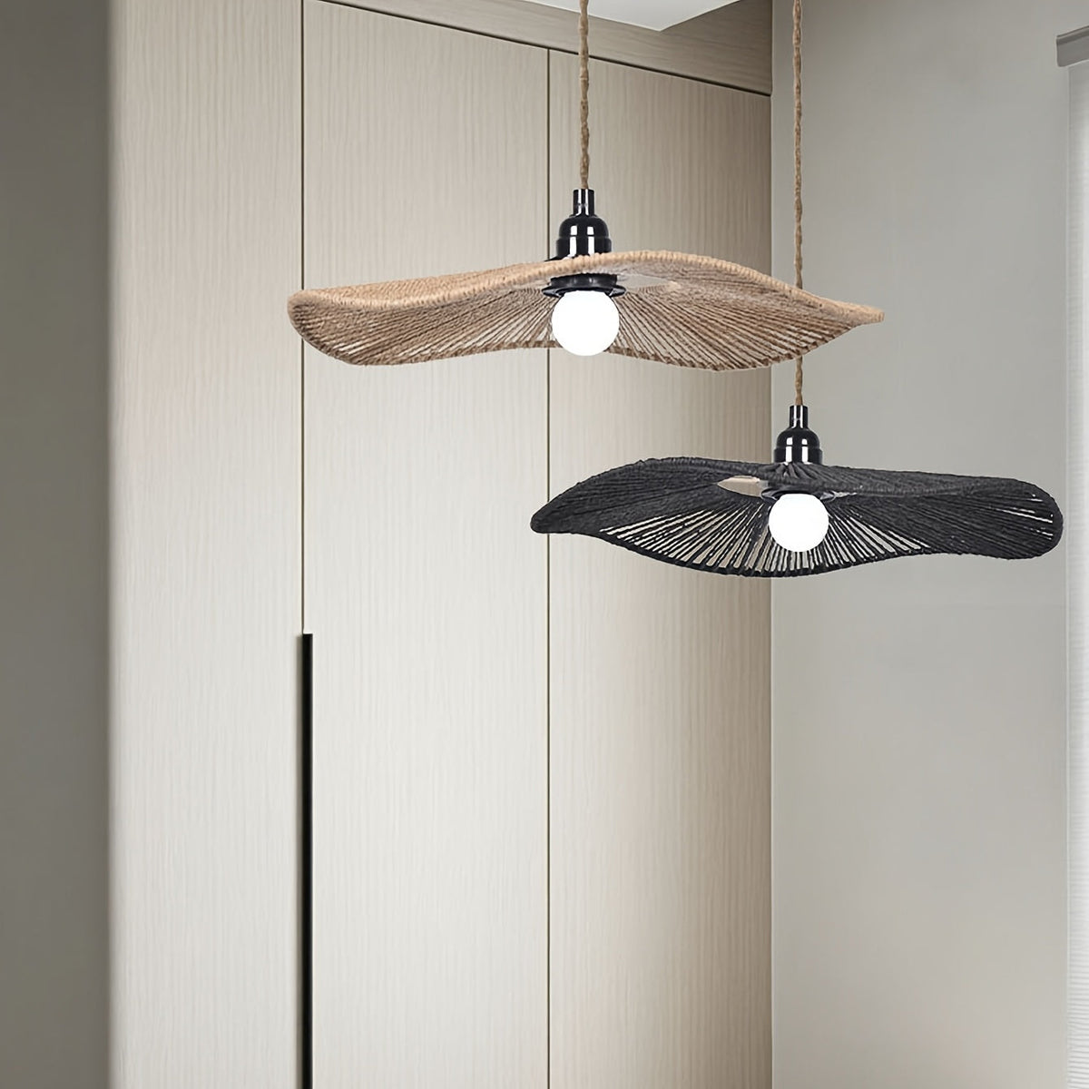 Wave Deckenleuchte aus handgeflochtenem Papierseil