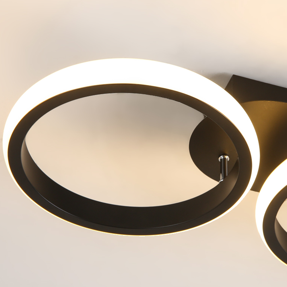 Überlappende LED-Deckenleuchte mit Ringdesign
