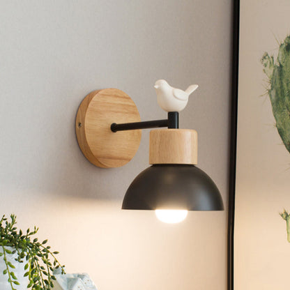 Nordic Wooden Bird LED Wall Lamp
