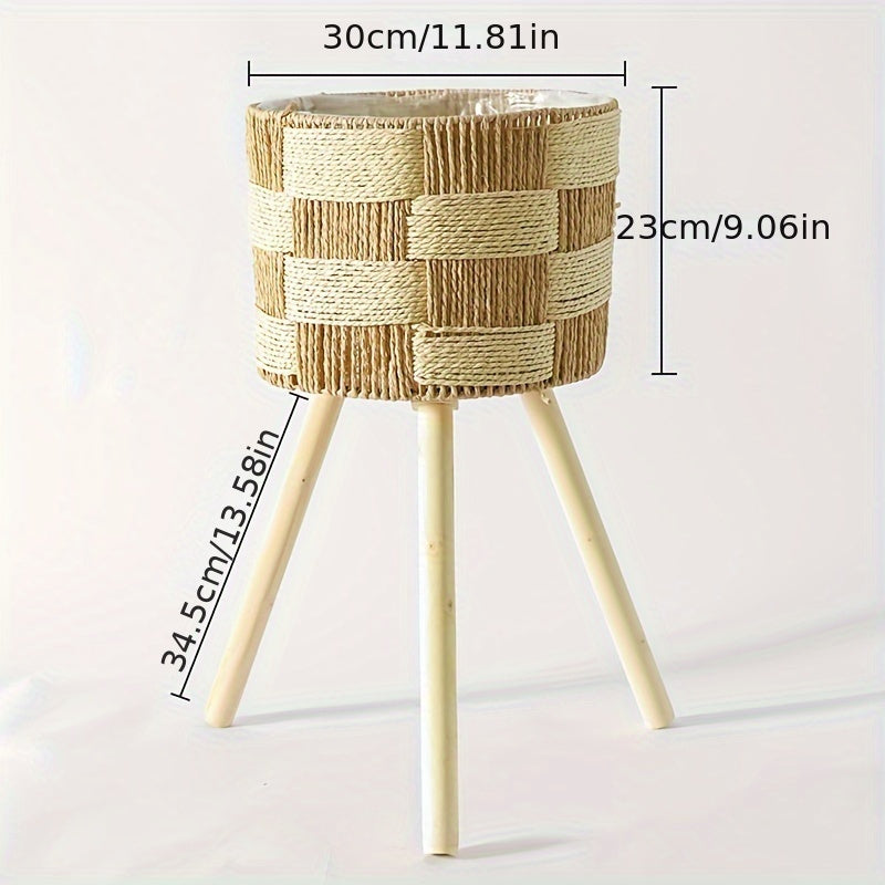 Bohemian Woven Bamboo Planter Stand