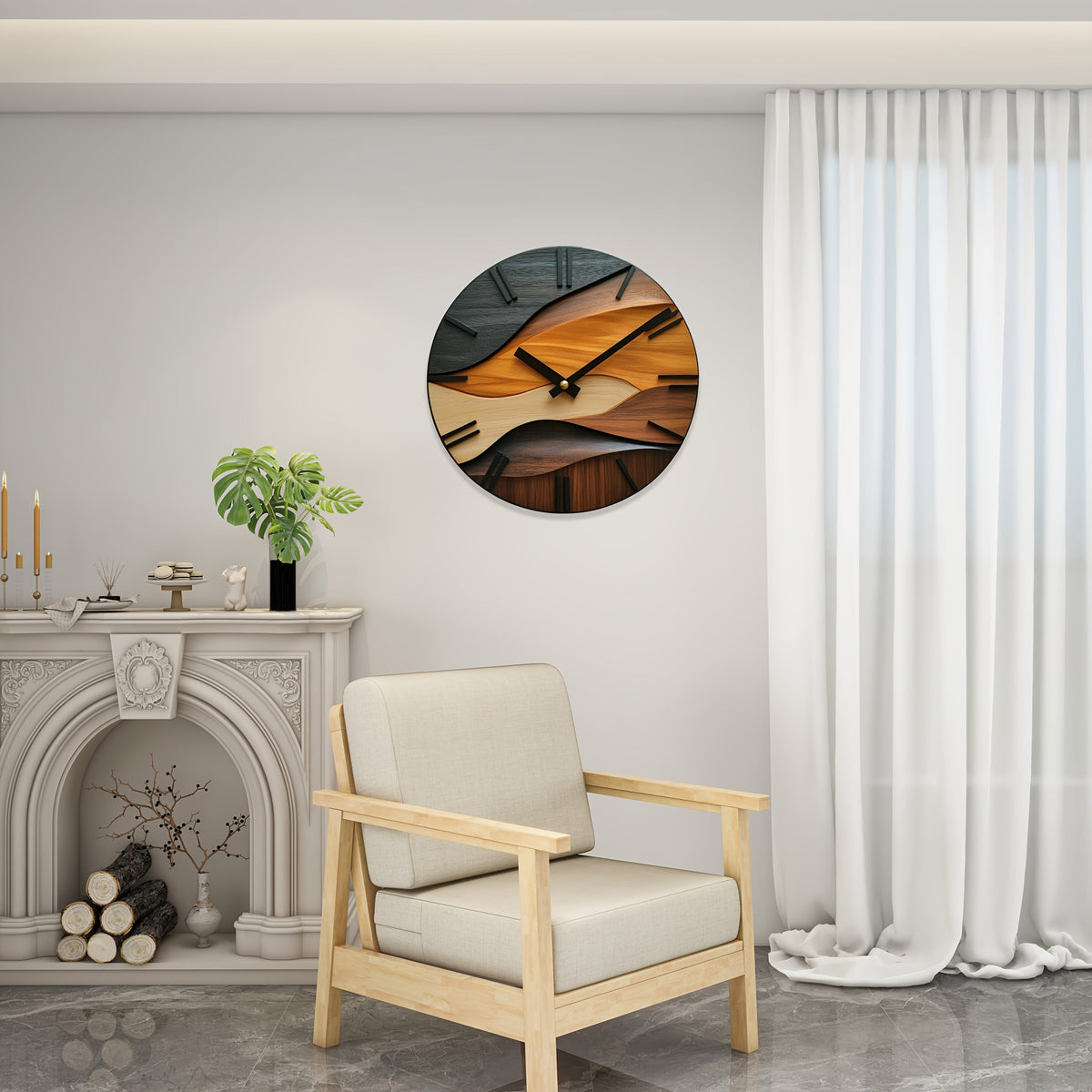 Künstlerische runde Wanduhr