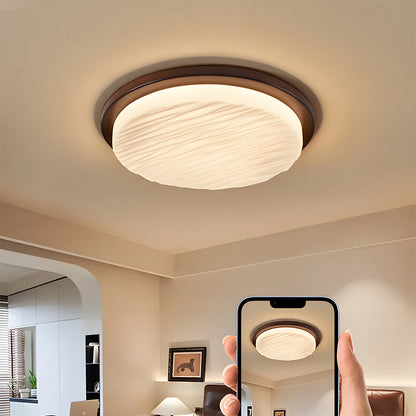 Art-Déco-Deckenleuchte aus geformtem Glas mit LED