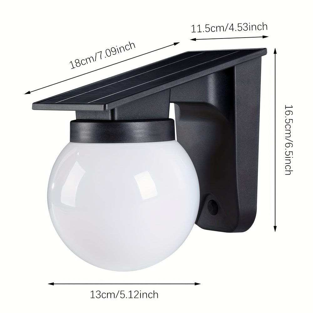 Solar-Opalglas-LED-Wandleuchte