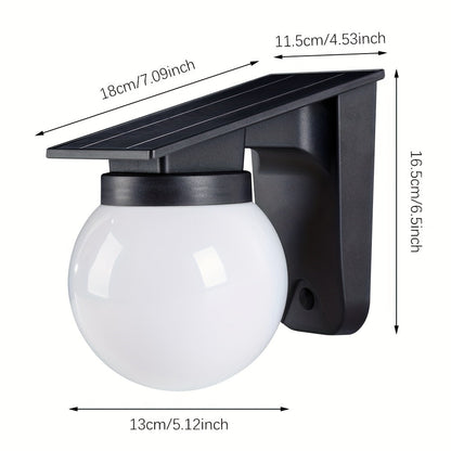 Solar-Opalglas-LED-Wandleuchte