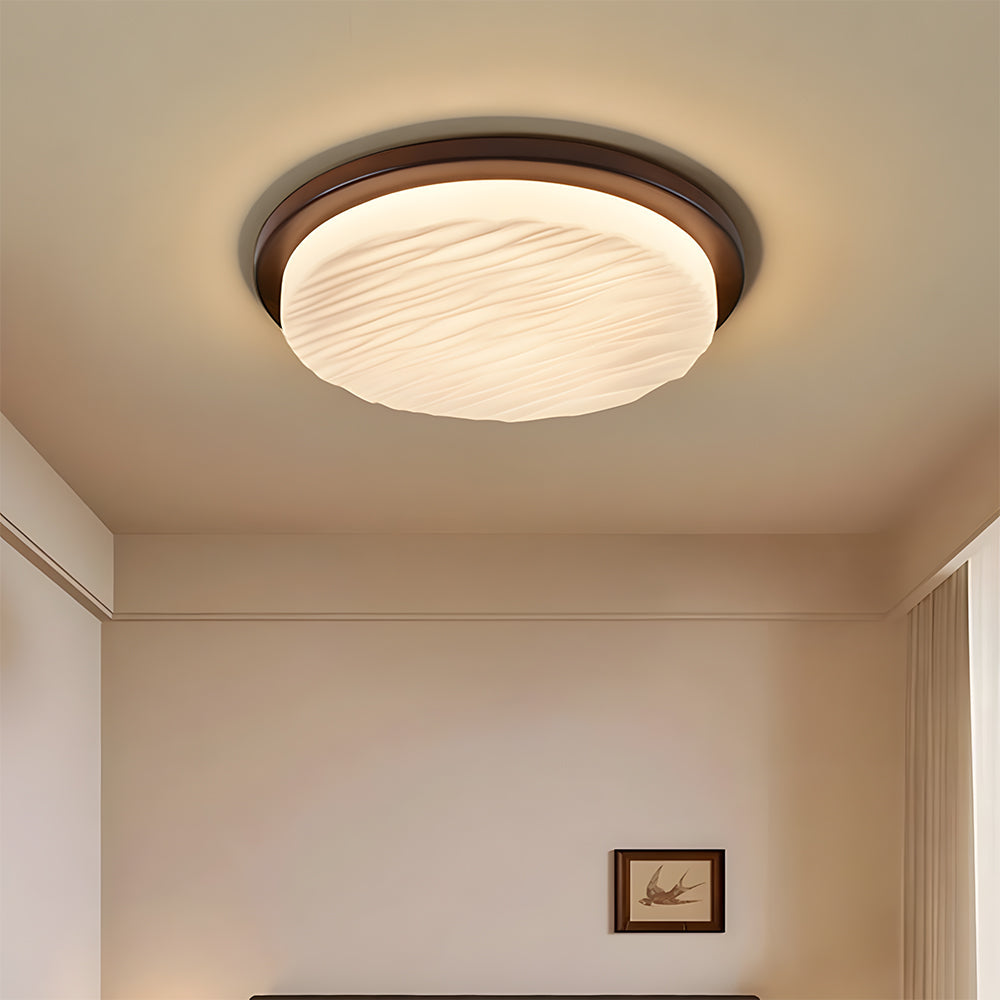 Art-Déco-Deckenleuchte aus geformtem Glas mit LED