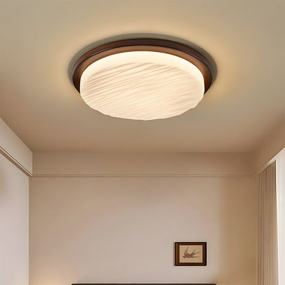 Art-Déco-Deckenleuchte aus geformtem Glas mit LED