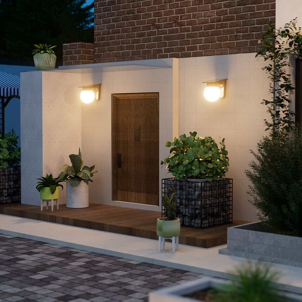 Solar-Opalglas-LED-Wandleuchte