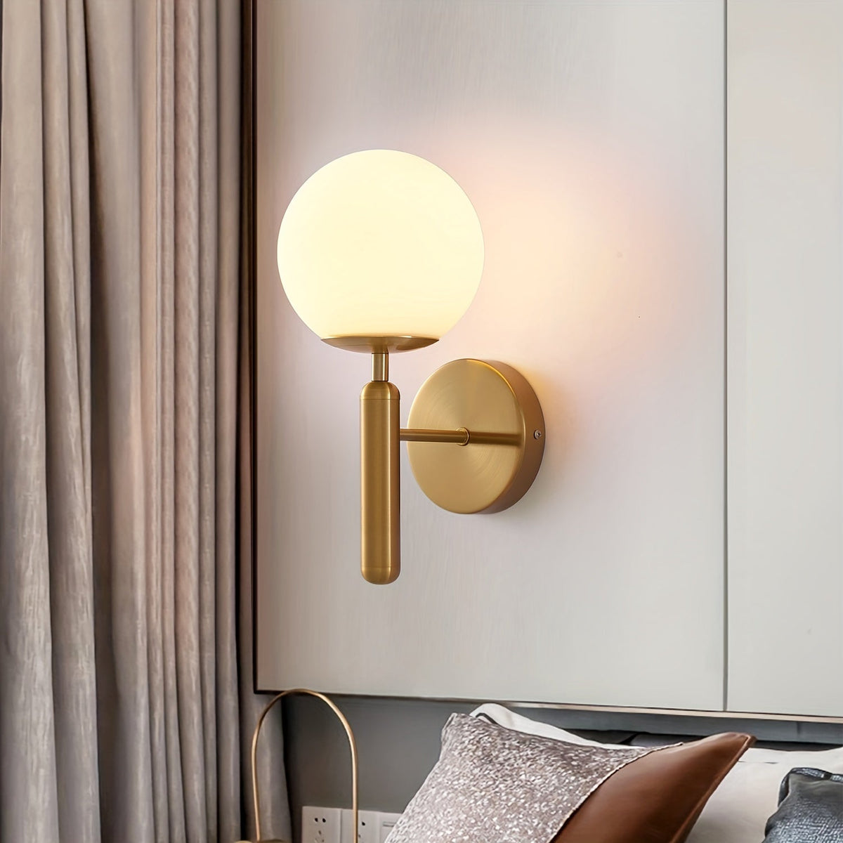 Frosted Globe Metal Wall Sconce