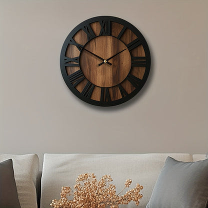 Vintage Wooden Roman Numeral Wall Clock
