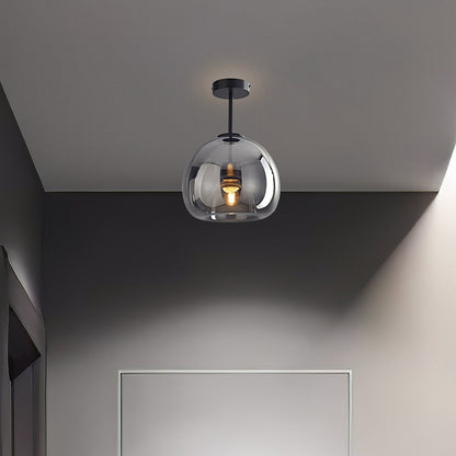 Vintage Amber Bubble Glass Ceiling Light