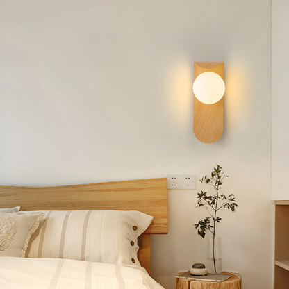 Icar Skandinavische LED-Wandleuchte aus Holz