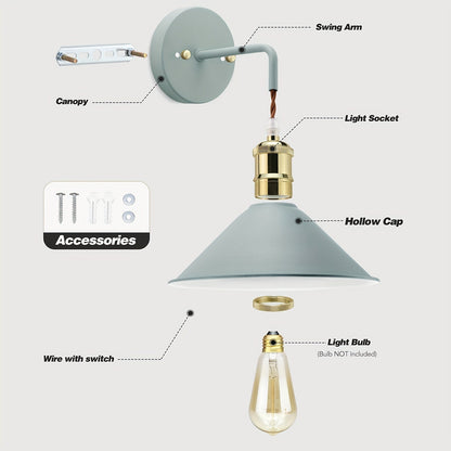 Industrial Metal Wall Sconce (Set of 2)