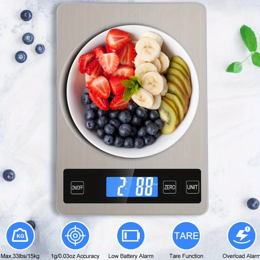15 kg wiederaufladbare digitale Küchenwaage