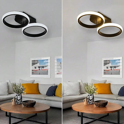 Überlappende LED-Deckenleuchte mit Ringdesign