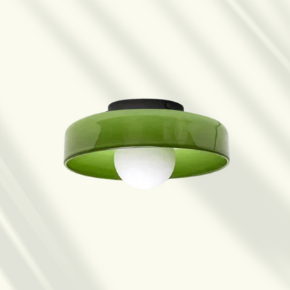 Veyro Round Glass LED Flush Ceiling Light
