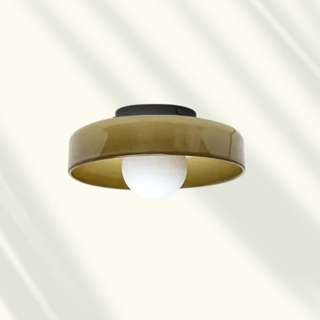 Veyro Round Glass LED Flush Ceiling Light