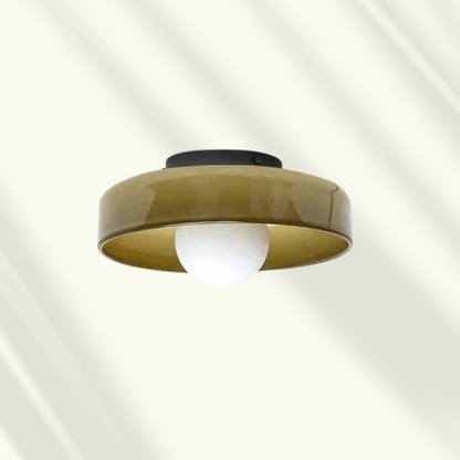Veyro Round Glass LED Flush Ceiling Light