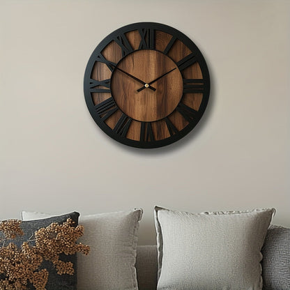 Vintage Wooden Roman Numeral Wall Clock