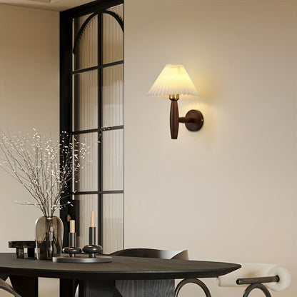 Nordic Wooden Pleated Wall Sconce