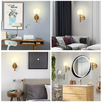 Frosted Globe Metal Wall Sconce