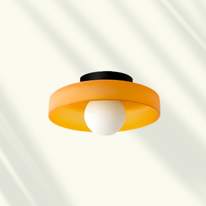 Veyro Round Glass LED Flush Ceiling Light