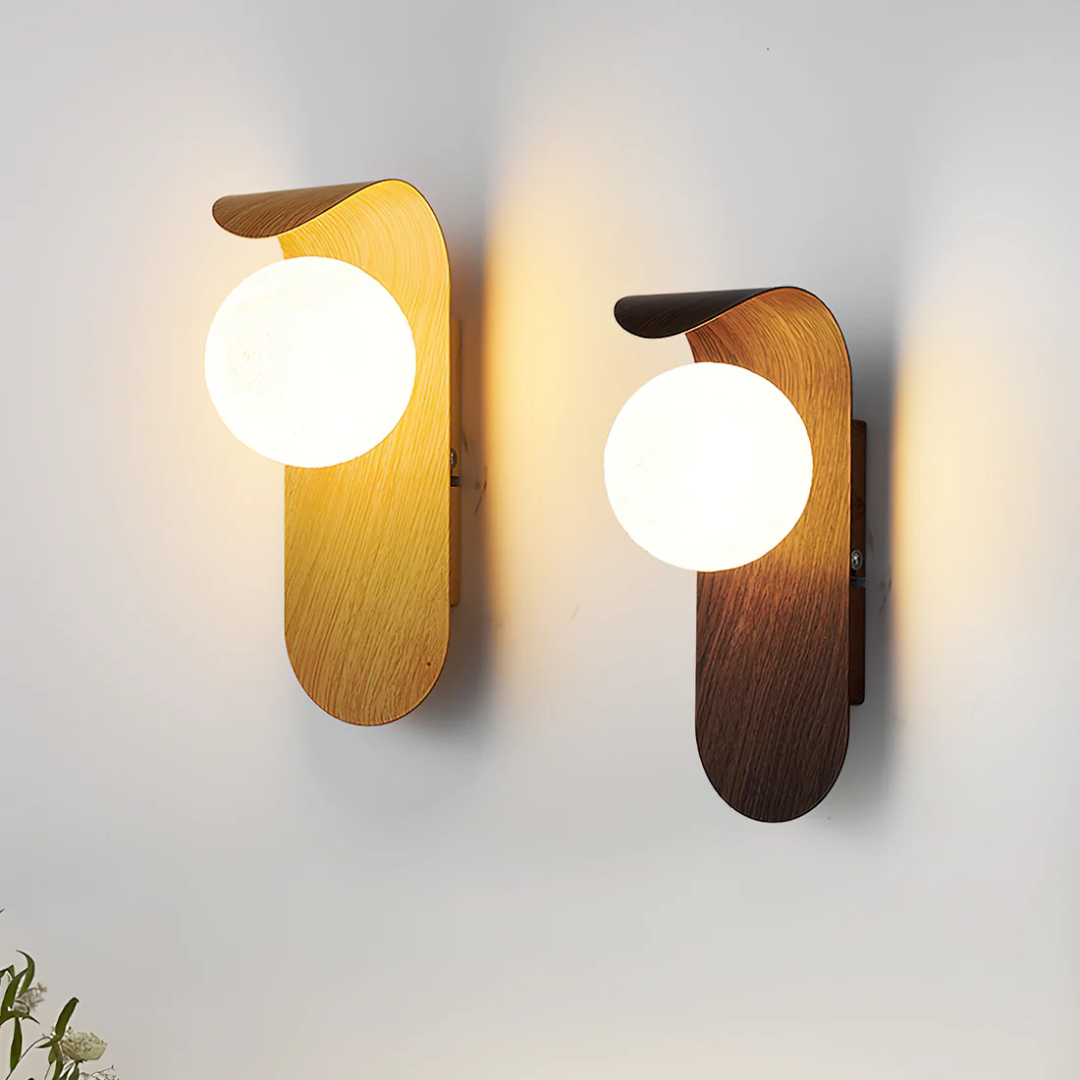 Icar Skandinavische LED-Wandleuchte aus Holz