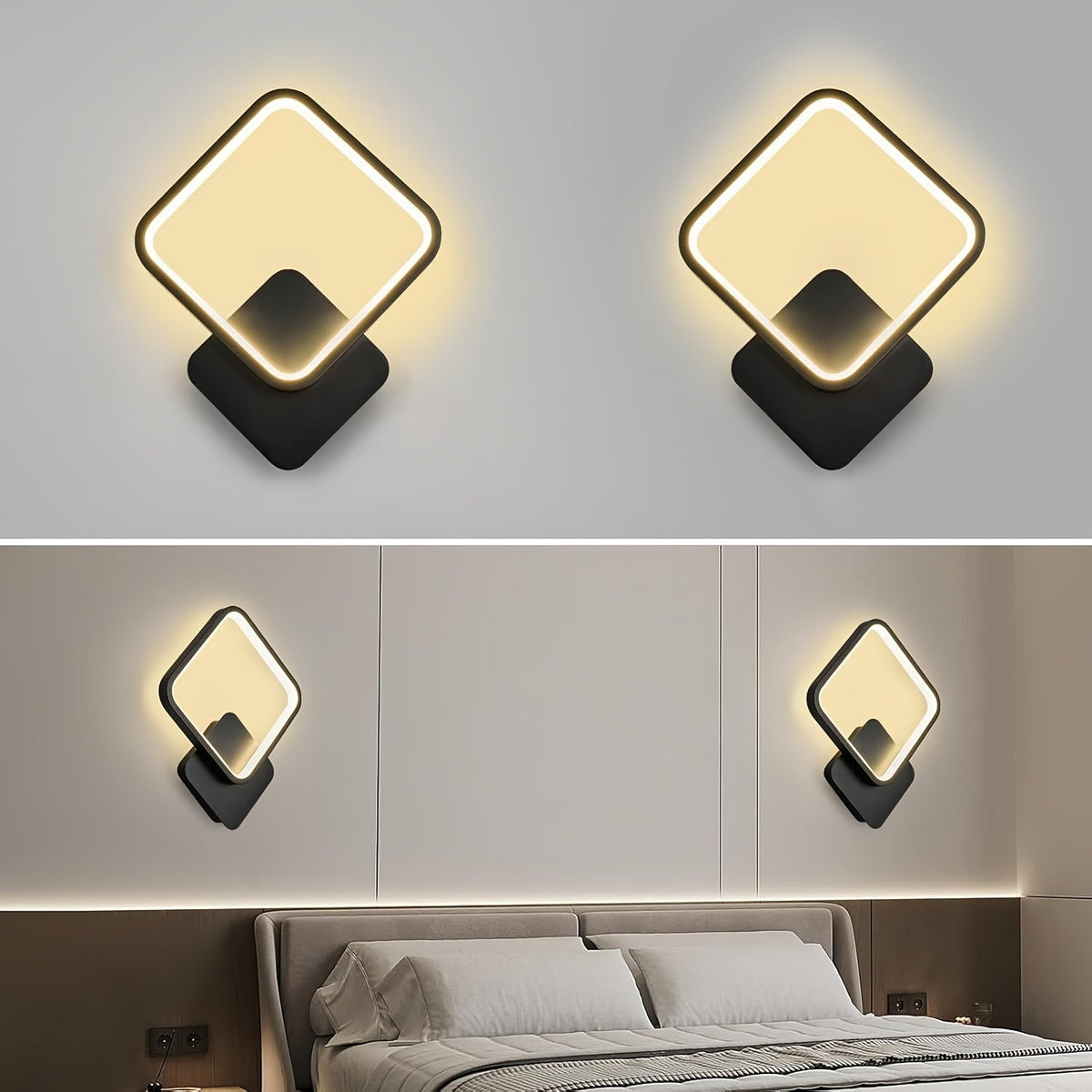 Quadratische dreifarbige LED-Wandleuchte