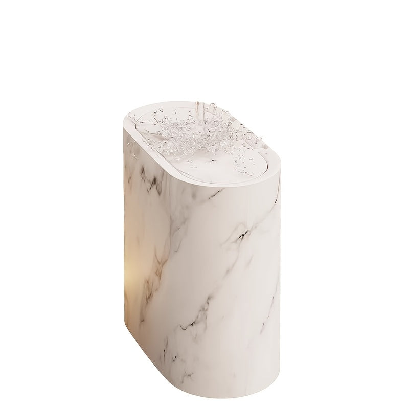 Marble Pattern Oval Bin with Lid